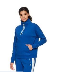 Reebok Womens Classic 1/2 Zip Pullover Top MONACO BLUE Woman's XS